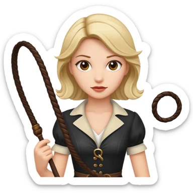Dominatrix holding a whip sticker