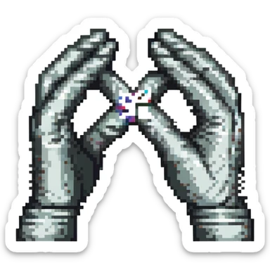 hands in the shape of the letter Z sticker