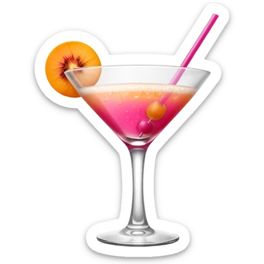 cocktail drink hot pink with an apricot daiquiri glass  sticker