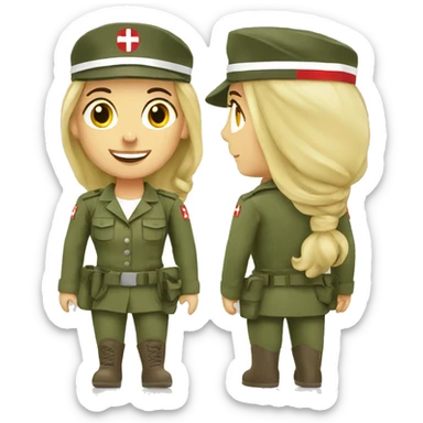 woman army swiss sticker