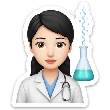 estudiante mujer de odontología con el cabello negro recogido sticker