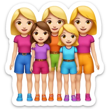 Group of 5 girls emoji sticker