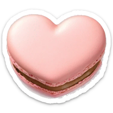 Light pink macaron in the shape of a heart sticker