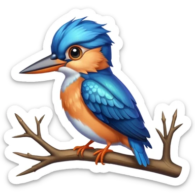 cute kingfisher bird with big eyes sticker