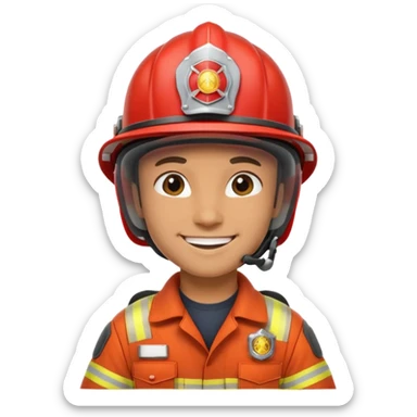 Firefighter wearing helmets sticker