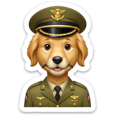A golden retriever in the army sticker