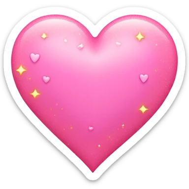 Pink heart with mini hearts around it and light pink and yellow sparkles sticker