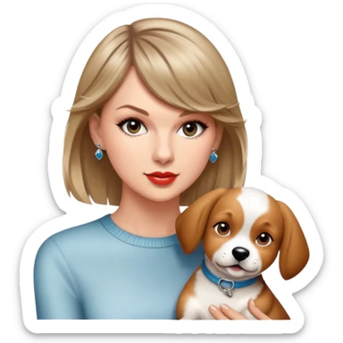 Taylor swift with a dog  sticker