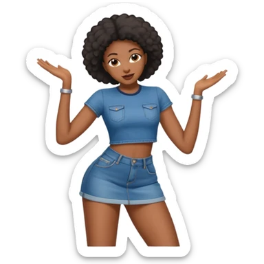 black baddie twerking, confident, playful sticker