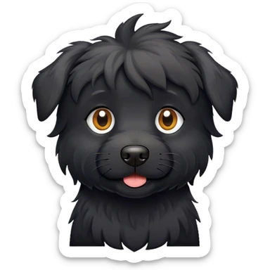 Black dog with scruffy hair sticker