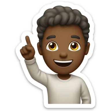 happy person raising one hand sticker