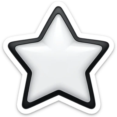 una stella con i bordi bianchi e dentro nera sticker