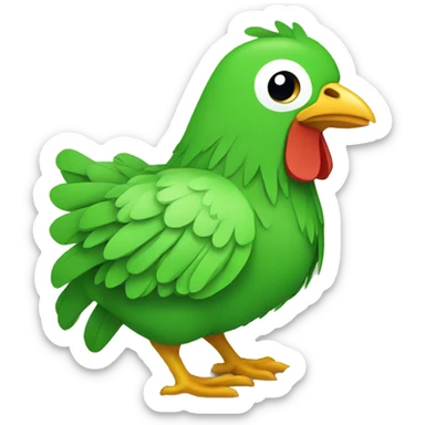 Green chicken with white rice sticker