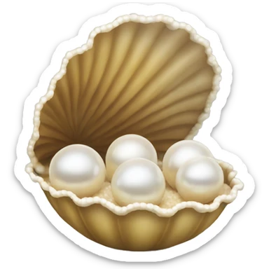 Clamshell with pearl inside sticker