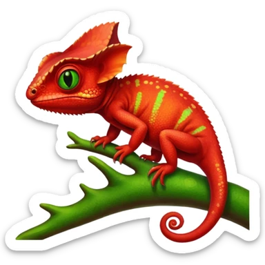 cute red chameleon named Pascale sticker