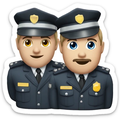 Polizistin mit schwarzen Haaren und heller Haut und Herz  Liebe sticker