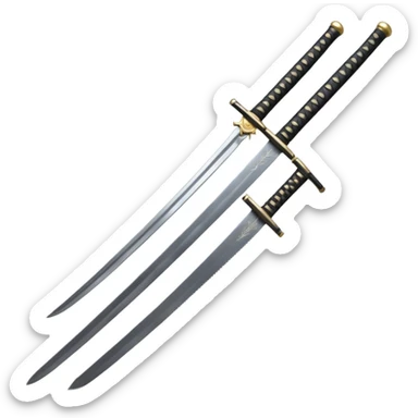 Katana sword with black handle sticker