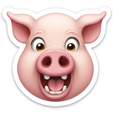 Pig with a big mouth that’s drooling  sticker