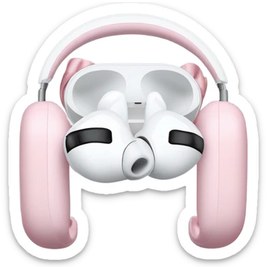 AirPods Pro, Two light pink bows were tied on either side of the headset sticker