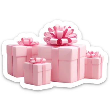 Light pink Christmas gifts under a white Christmas tree  sticker