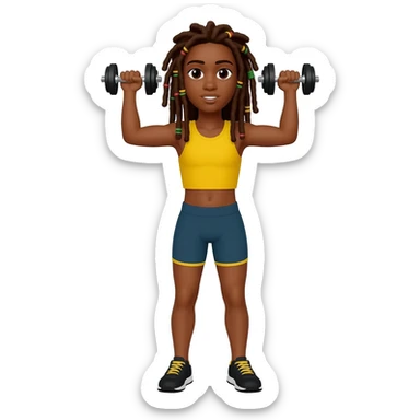 Brown girl with dreadlocks working out sticker