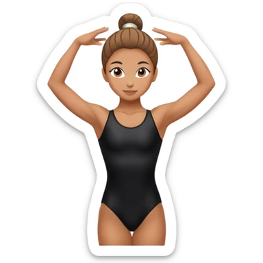 Gymnast girl in black leotards  sticker