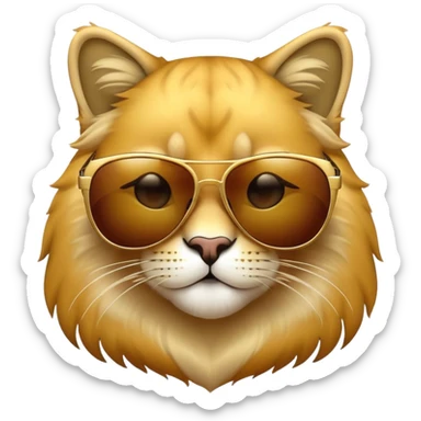 Big cat with sunglasses  sticker