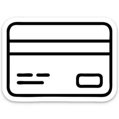 minimal outline credit card, no text sticker
