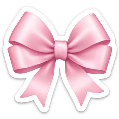 light pink ribbon bow sticker