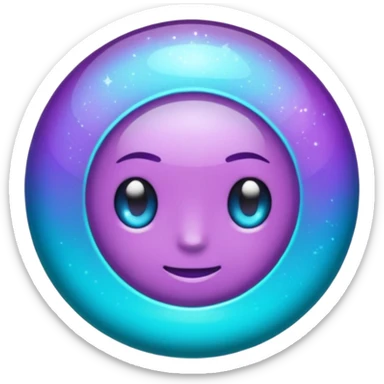 glitter purple and cian pin office sticker