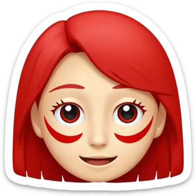 Expresión de felicidad color rojo con centellas y rayos sticker