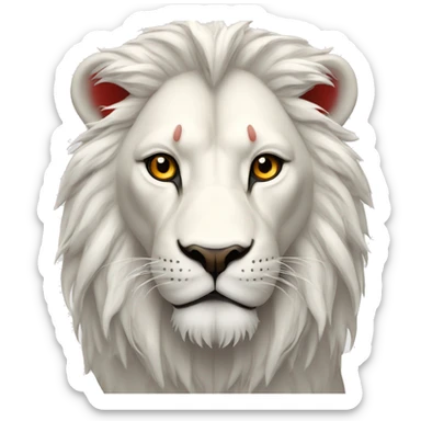 Lion blanc sauvage avec des yeux rouge sticker