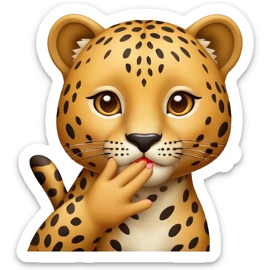 Leopard blowing kiss sticker