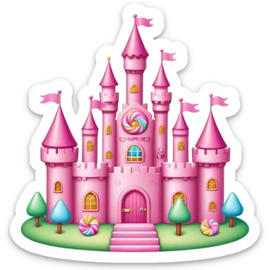candy land pink enchanted castle sticker