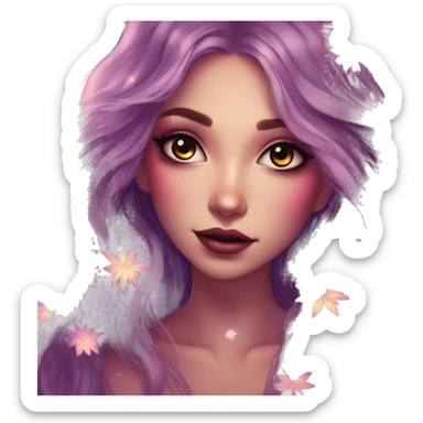 Dark nighttime stars Bohemian hippie fairy flowers maroon iridescent holographic  sticker