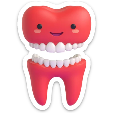 smiling tooth with braces, orthodontics theme, clean and friendly sticker