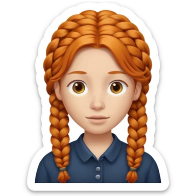 thick ginger braids sticker