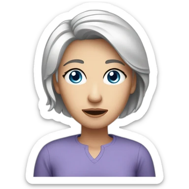 Mother worried blue-eyes grey-short-hair middled-aged White techy sticker