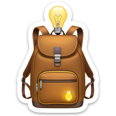 Backpack with a lightbulb above  sticker
