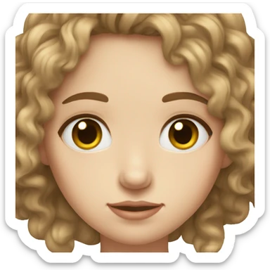 pale girl with short brown wavy hair and nddarkened eyes sticker