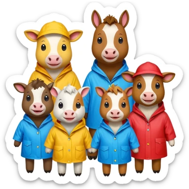 Raincoat Farm Animals sticker