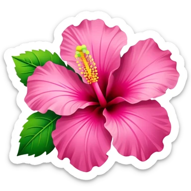 pink and green hibiscus sticker