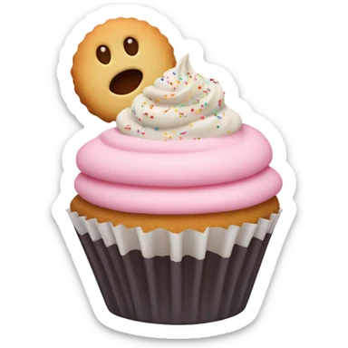 Cupcake with a sugar cookie on top sticker