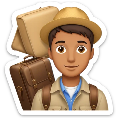 a young man who loves travelling and loves planning trips sticker