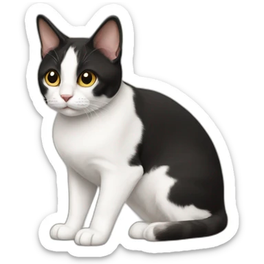 black-Japanese-bobtail-full-body sticker