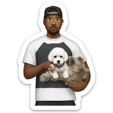 rappers men with bichon sticker