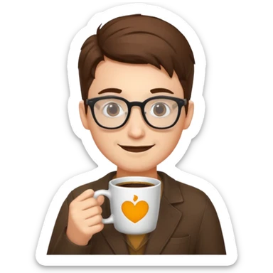 web developer, coffee, glasses, mid 20 sticker