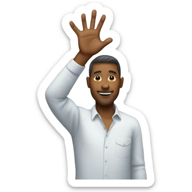 raising hand man sticker