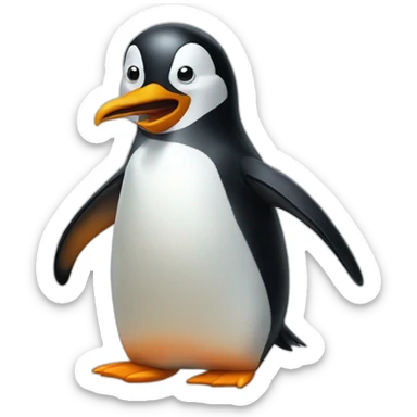 barfing penguin sticker