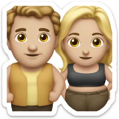 A couple of fat people  sticker